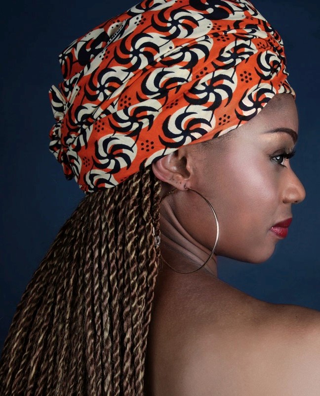 Mélos :  Turban avec Pagne Africain, ns:Natalia Mansano, annuaire photo modele