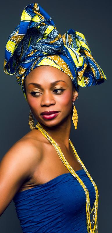 Mélos :  Turban avec Pagne Africain, ns:Chloé Lambert, annuaire photo modele